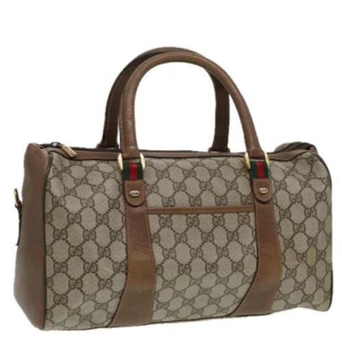 Pre-owned Leather handbags Gucci Vintage , Beige , Dames