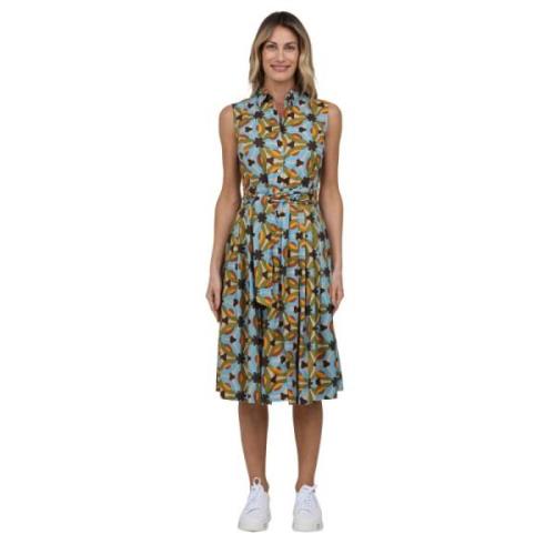 Mouwloze chemisier jurk met tailleband Caliban , Multicolor , Dames