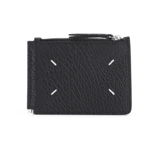 Zwarte Leren Portemonnee Stijlvol Accessoire Maison Margiela , Black ,...