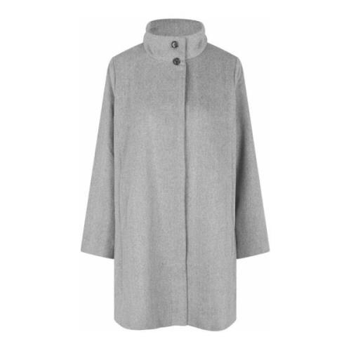 Elegante Grijze Melange Jas Masai , Gray , Dames