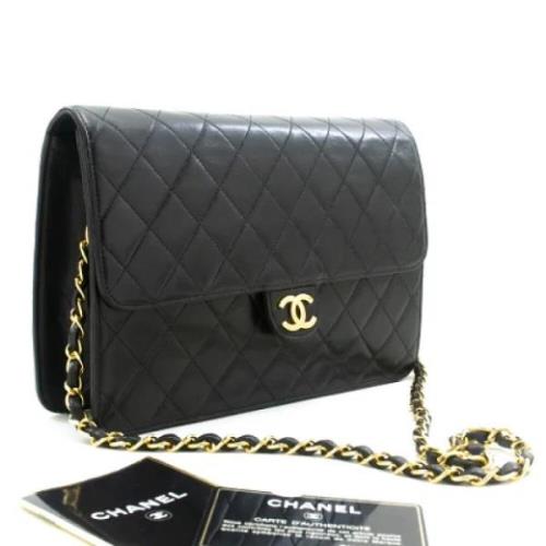 Pre-owned Leather chanel-bags Chanel Vintage , Black , Dames