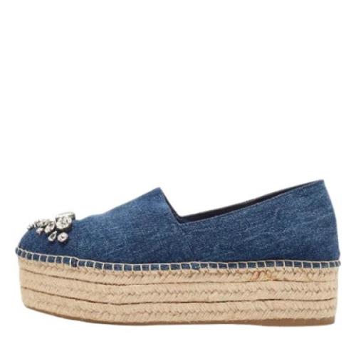 Pre-owned Denim espadrilles Miu Miu Pre-owned , Blue , Dames