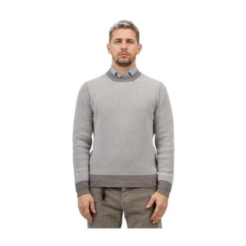 Honeycomb Crew Neck Sweater Gran Sasso , Beige , Heren