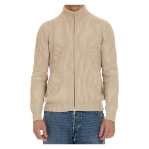 Kasjmier Zip Trui Ivoor Moorer , Beige , Heren