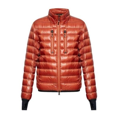 Gewatteerde Gewatteerde Jas met Appliqué Logo Moncler , Orange , Heren