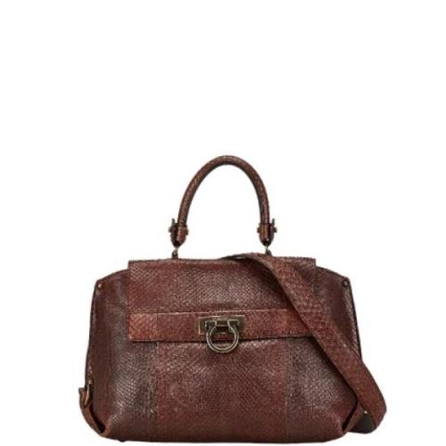 Pre-owned Leather handbags Salvatore Ferragamo Pre-owned , Brown , Dam...