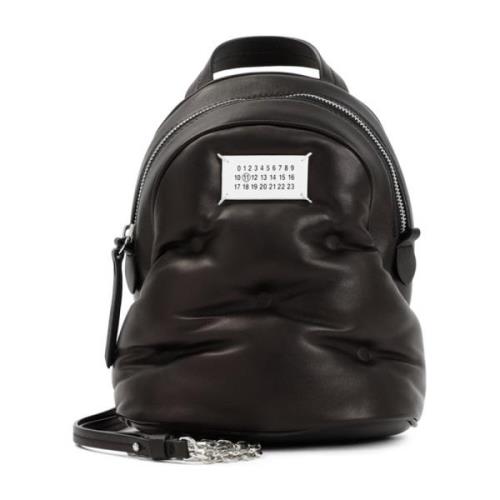 Zwarte Leren Bucket Tas & Rugzak Maison Margiela , Black , Dames