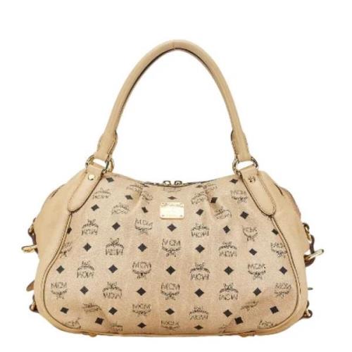 Pre-owned Leather handbags MCM Pre-owned , Beige , Dames