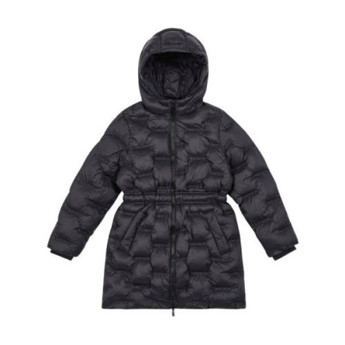 Kids - Black padded parka jacket with hood Iceberg , Black , Dames