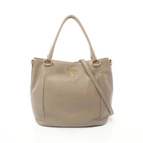 Pre-owned Leather totes Prada Vintage , Beige , Dames