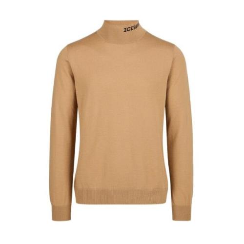 Mock trui in extra fijne merino Iceberg , Beige , Heren