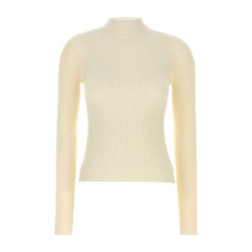 Ivoor Katoenmix Trui Courrèges , Beige , Dames