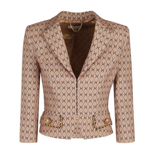 Stijlvolle Jas voor Vrouwen Elisabetta Franchi , Brown , Dames