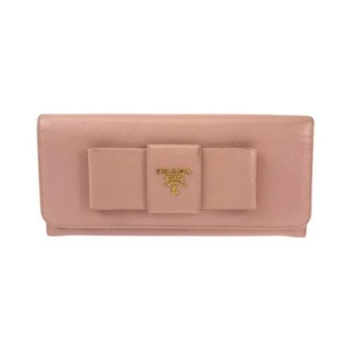 Pre-owned Leather wallets Prada Vintage , Pink , Dames