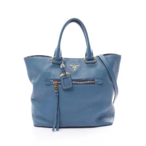 Pre-owned Leather totes Prada Vintage , Blue , Dames