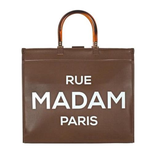 Bruine Eco-Leren Tote Tas Rue Madam , Brown , Dames