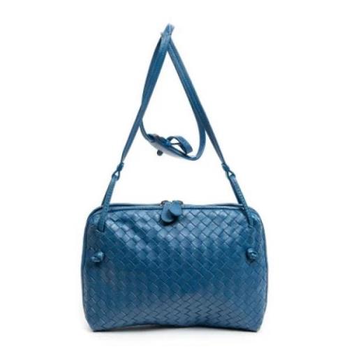 Pre-owned Leather crossbody-bags Bottega Veneta Vintage , Blue , Dames