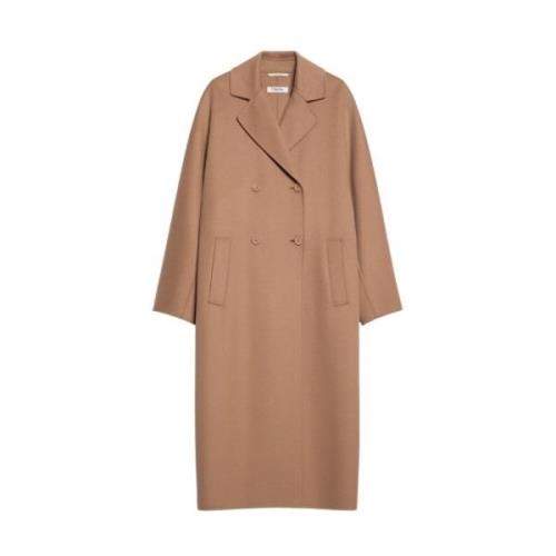 Kameel Double-Breasted Midi Jas Max Mara , Brown , Dames