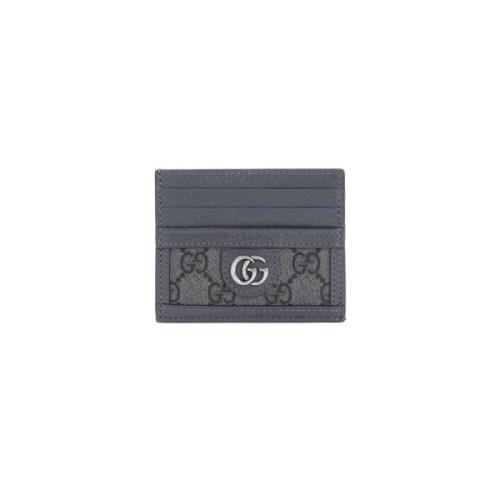 Moderne Grijze Kaarthouder Portemonnee Gucci , Gray , Heren