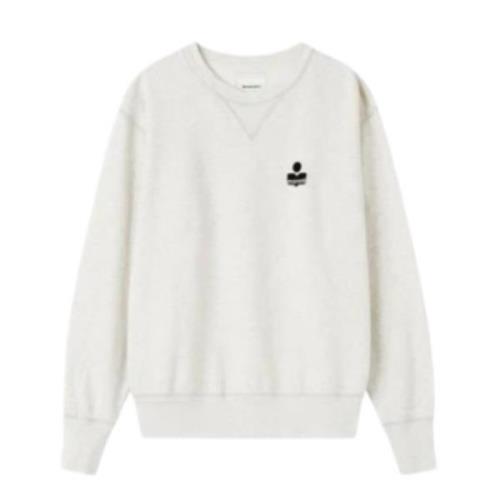 Lange mouwen katoenen sweatshirt logo Isabel Marant , White , Heren