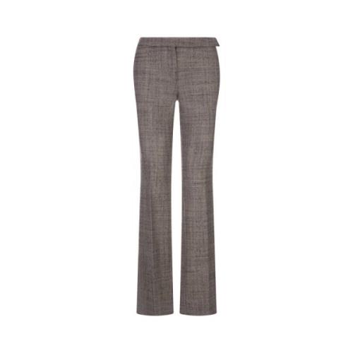 Bruine Wol Mouline Getailleerde Broek Stella McCartney , Brown , Dames