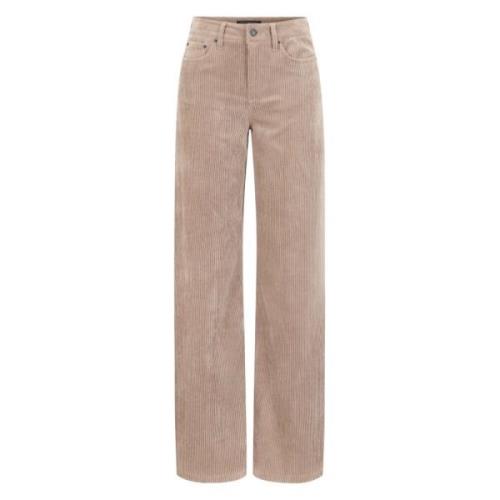 Cord Broek 5-Pocket Stijl Relaxte Pasvorm Drykorn , Brown , Dames