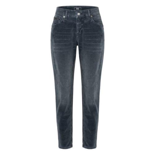 Rijke Slimme Fluweel Denim Jeans MAC , Gray , Dames