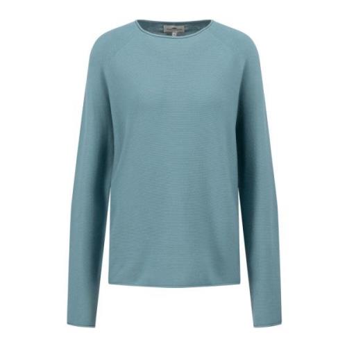 Fijne Katoen O-Neck Pullover Fynch-Hatton , Blue , Dames