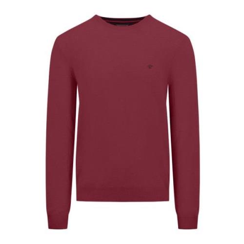 Merino Cashmere O-Neck Sweater Fynch-Hatton , Red , Heren