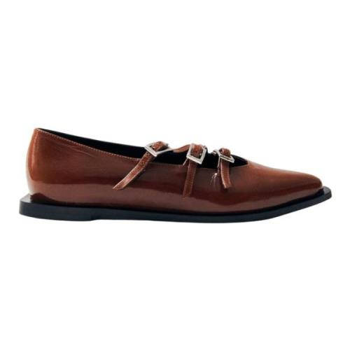 Jive Onix Bruin Leren Ballet Flats Alohas , Brown , Dames