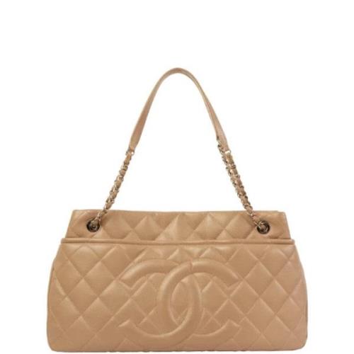 Pre-owned Leather chanel-bags Chanel Vintage , Beige , Dames