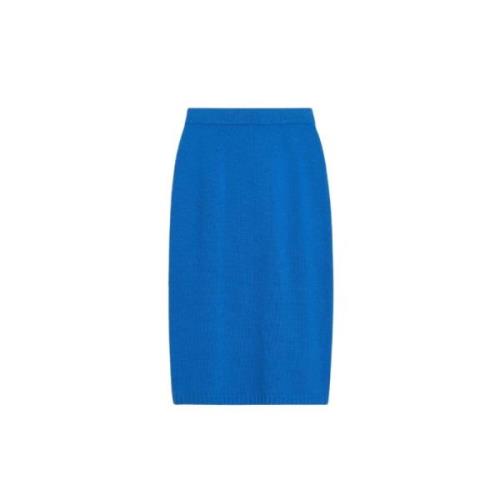 Wollen Lange Jurk met Geribbelde Afwerking Max Mara Weekend , Blue , D...