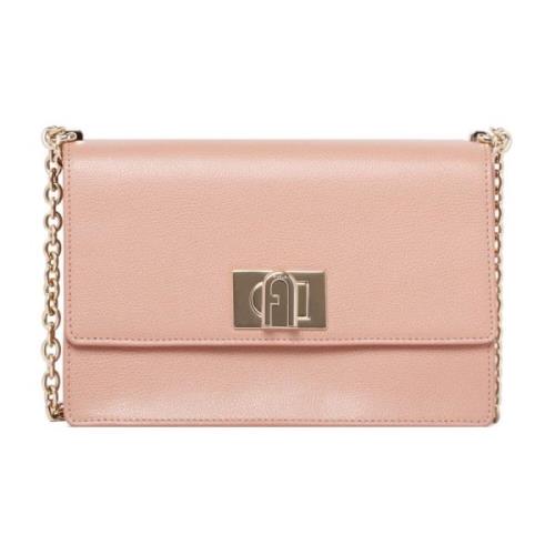 Roze Crossbody Tas met Logo Detail Furla , Pink , Dames