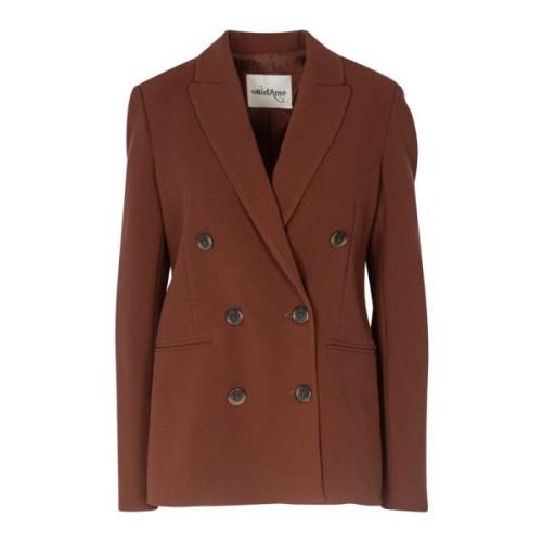 Dubbelrijige gabardine blazer Ottod'Ame , Brown , Dames