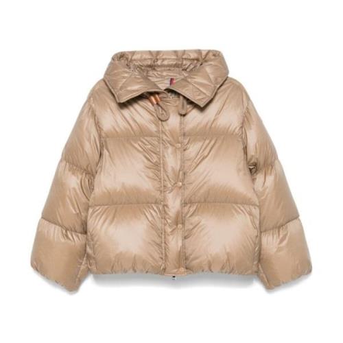 Beige Borey donsjack met capuchon Moncler , Beige , Dames