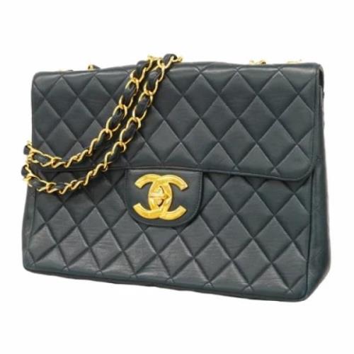 Pre-owned Leather chanel-bags Chanel Vintage , Blue , Dames