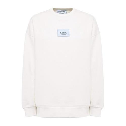 Front Logo Box Dames Sweatshirt Blugirl , White , Dames