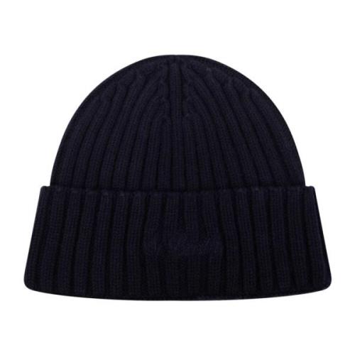 Navy Blauw Geribbelde Kasjmier Beanie MC2 Saint Barth , Blue , Heren