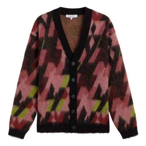 Grafische Mohair Jacquard Cardigan Maison Kitsuné , Multicolor , Heren