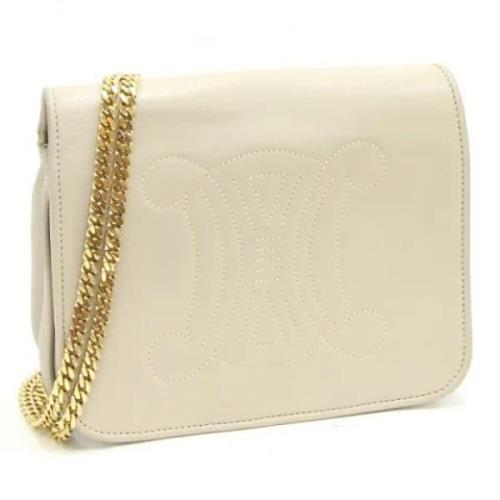 Pre-owned Leather celine-bags Celine Vintage , White , Dames