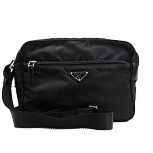 Pre-owned Leather shoulder-bags Prada Vintage , Black , Dames