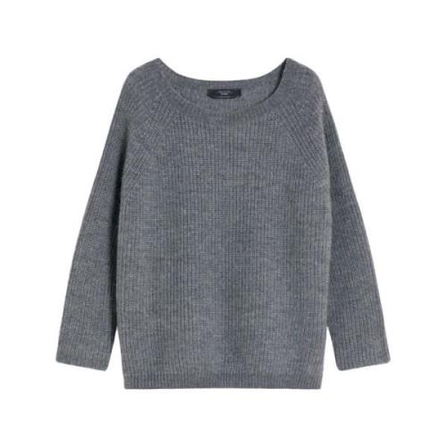 Mohair Gebreide Trui Max Mara Weekend , Gray , Dames