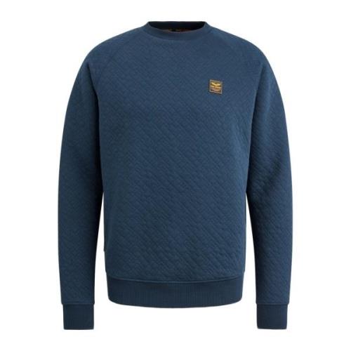 Cable Jacquard Crewneck Sweatshirt PME Legend , Blue , Heren