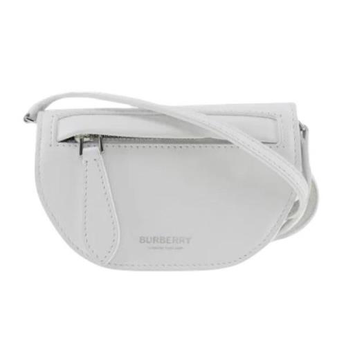 Pre-owned Leather shoulder-bags Burberry Vintage , White , Dames