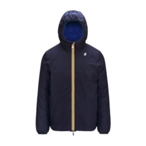 Omkeerbare korte Eco Jack blauwe jas K-Way , Blue , Heren