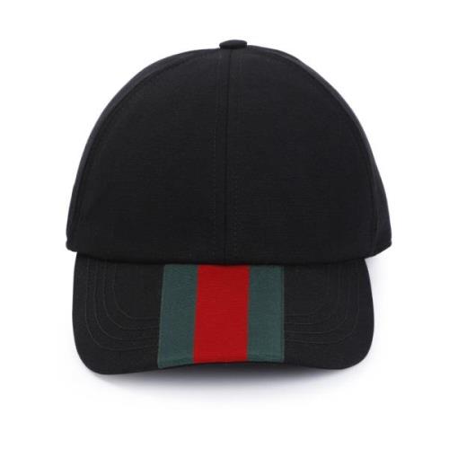 Zwarte Wol Baseballpet Aw24 Gucci , Black , Heren