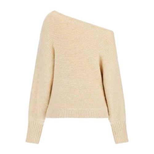 Asymmetrische Boothals Trui Guess , Beige , Dames