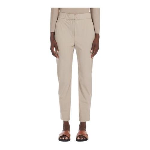 Technische Jersey Broek met Franse Zakken Max Mara , Beige , Dames