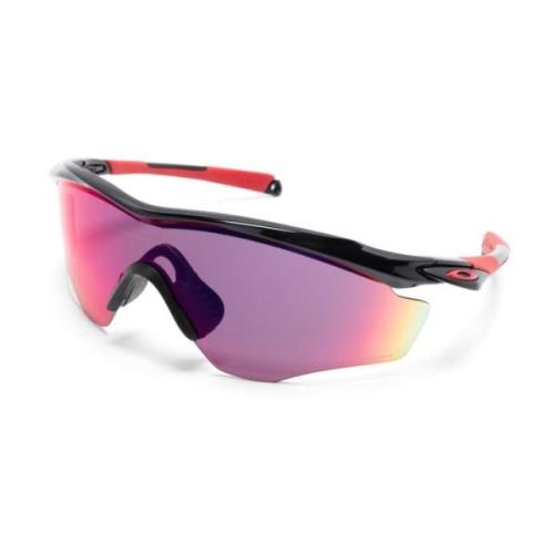 Zwart/Rood Schildframe Zonnebril Oakley , Purple , Unisex