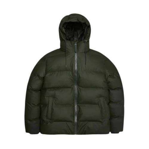 Waterdichte Winter Pufferjas Groen Rains , Black , Dames